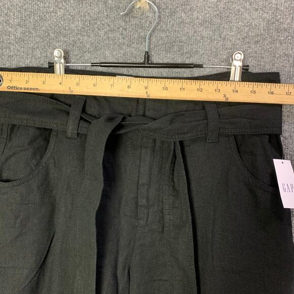 NEW GAP High-Waisted Linen-Blend Wide-Leg‎ Pants Belt Tie SZ 12 - Picture 4 of 11